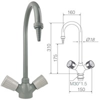 Кран-смеситель Stegler KS-310G: серый цвет 00010003928