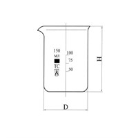 Стакан Stegler Н-1-800 низкий 800 мл с делениями 00010037026